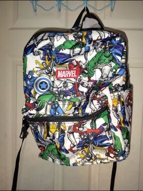 Marvel White Multicolor Superhero Print Backpack